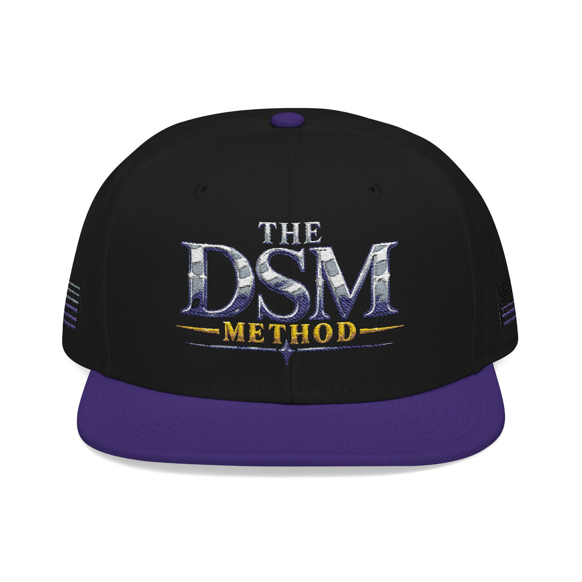 Embroidered Snapback Hat — "The Mom Method" Logo with Subtle Flag Accent