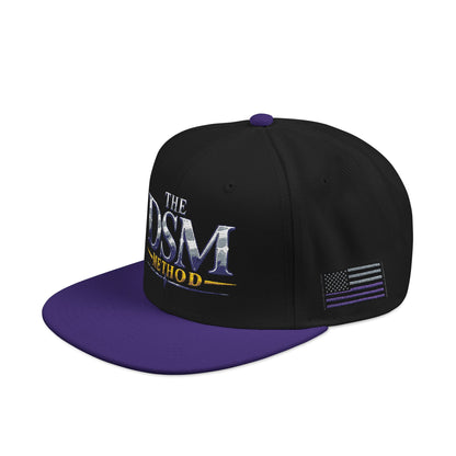 Embroidered Snapback Hat — "The Mom Method" Logo with Subtle Flag Accent