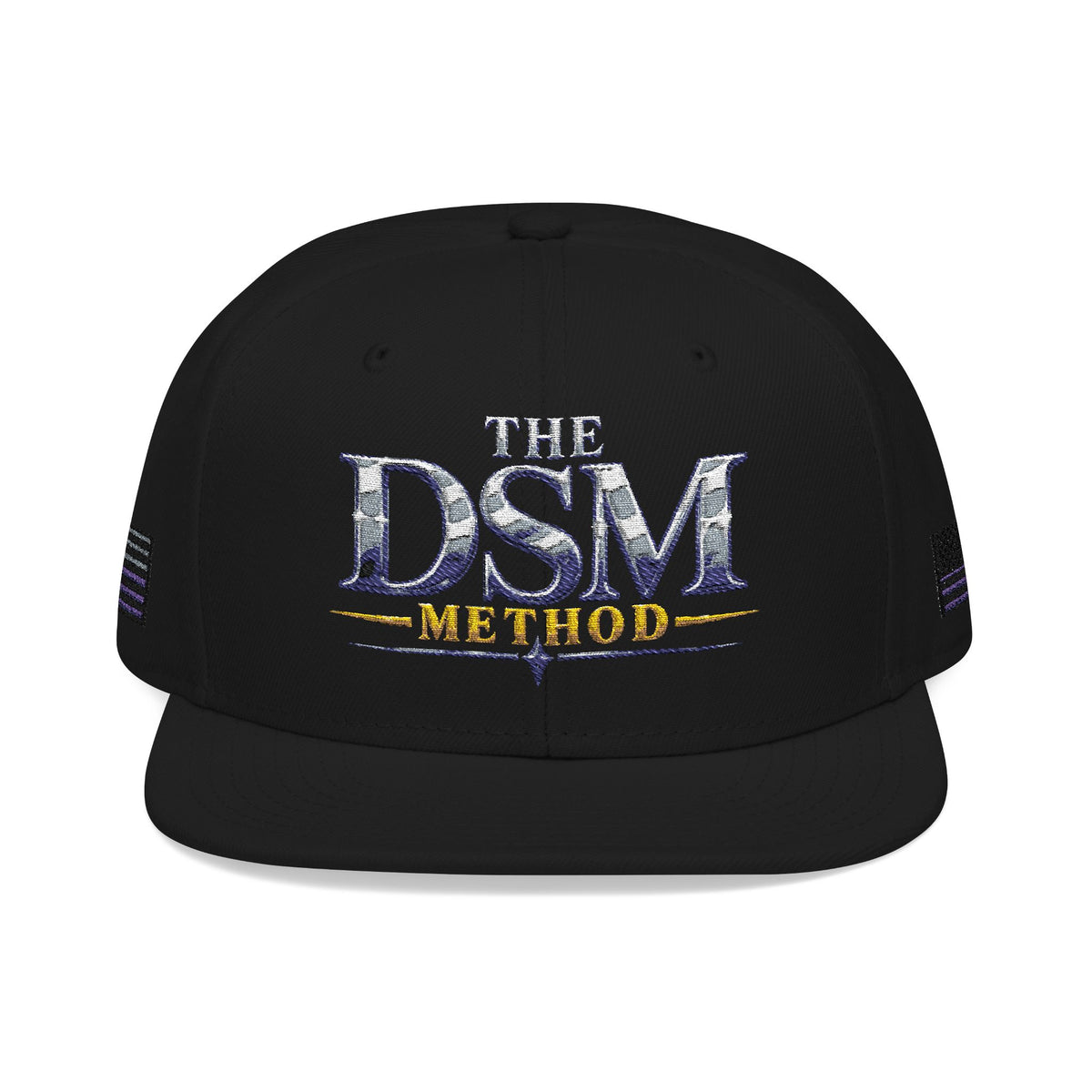 Embroidered Snapback Hat — "The Mom Method" Logo with Subtle Flag Accent
