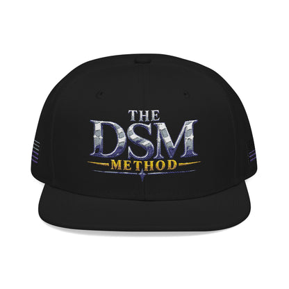 Embroidered Snapback Hat — "The Mom Method" Logo with Subtle Flag Accent