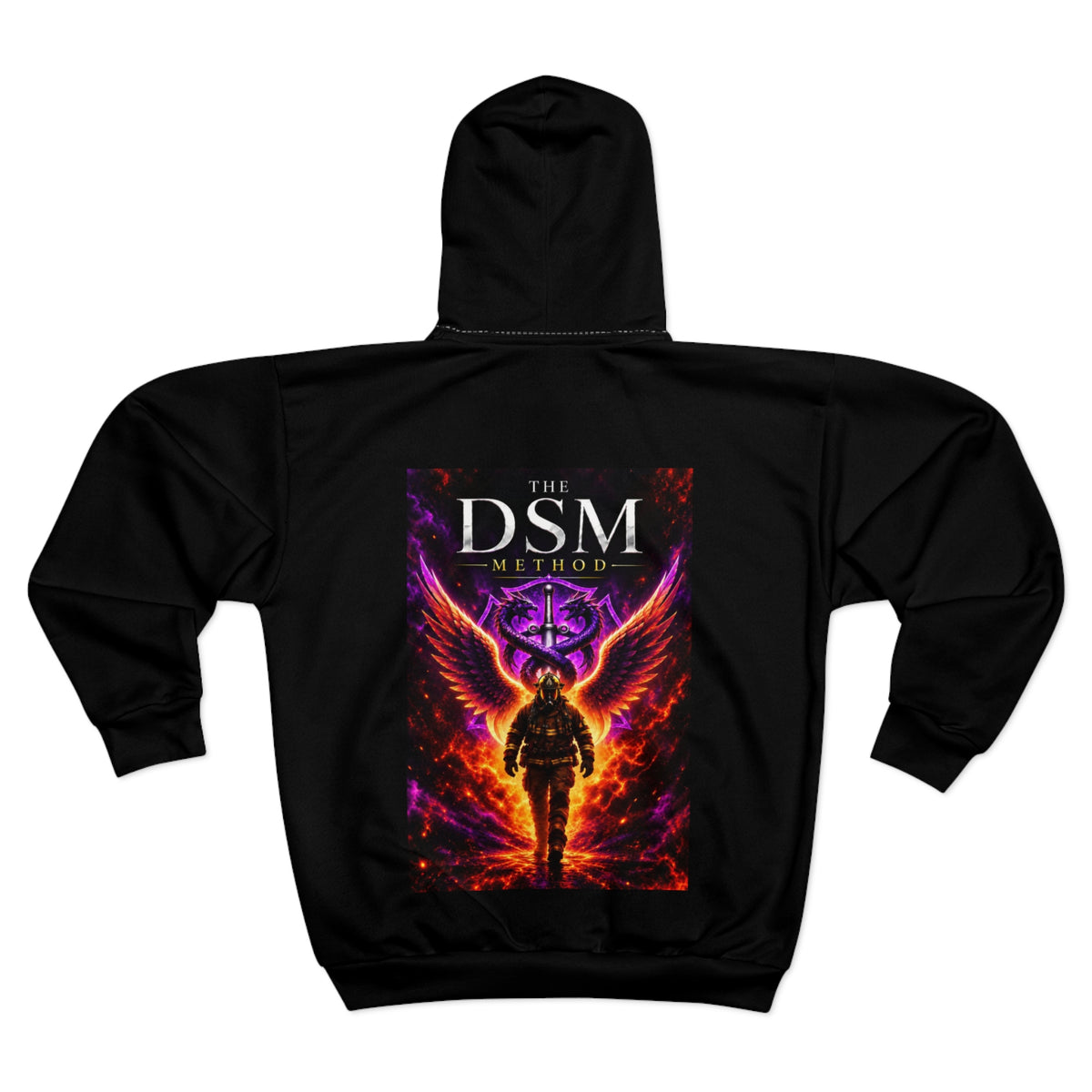 DSM Method Angel Wings Zip Hoodie — Spiritual Fitness Graphic Hoodie
