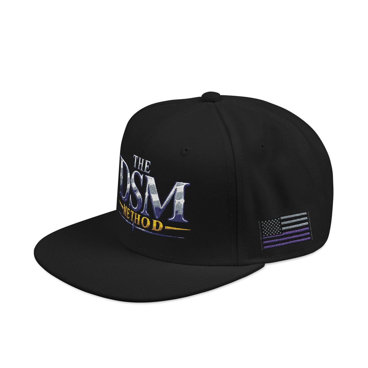 Embroidered Snapback Hat — "The Mom Method" Logo with Subtle Flag Accent