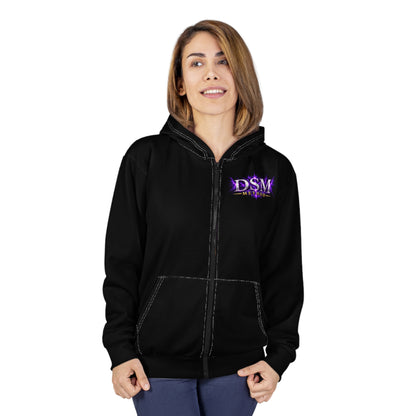 DSM Method Angel Wings Zip Hoodie — Spiritual Fitness Graphic Hoodie