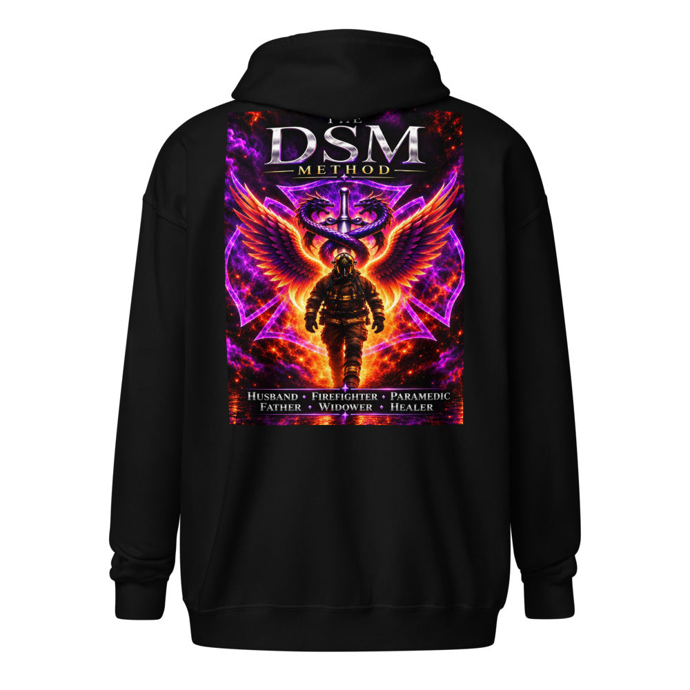 DSM Method Zip Hoodie - back with angel wings print