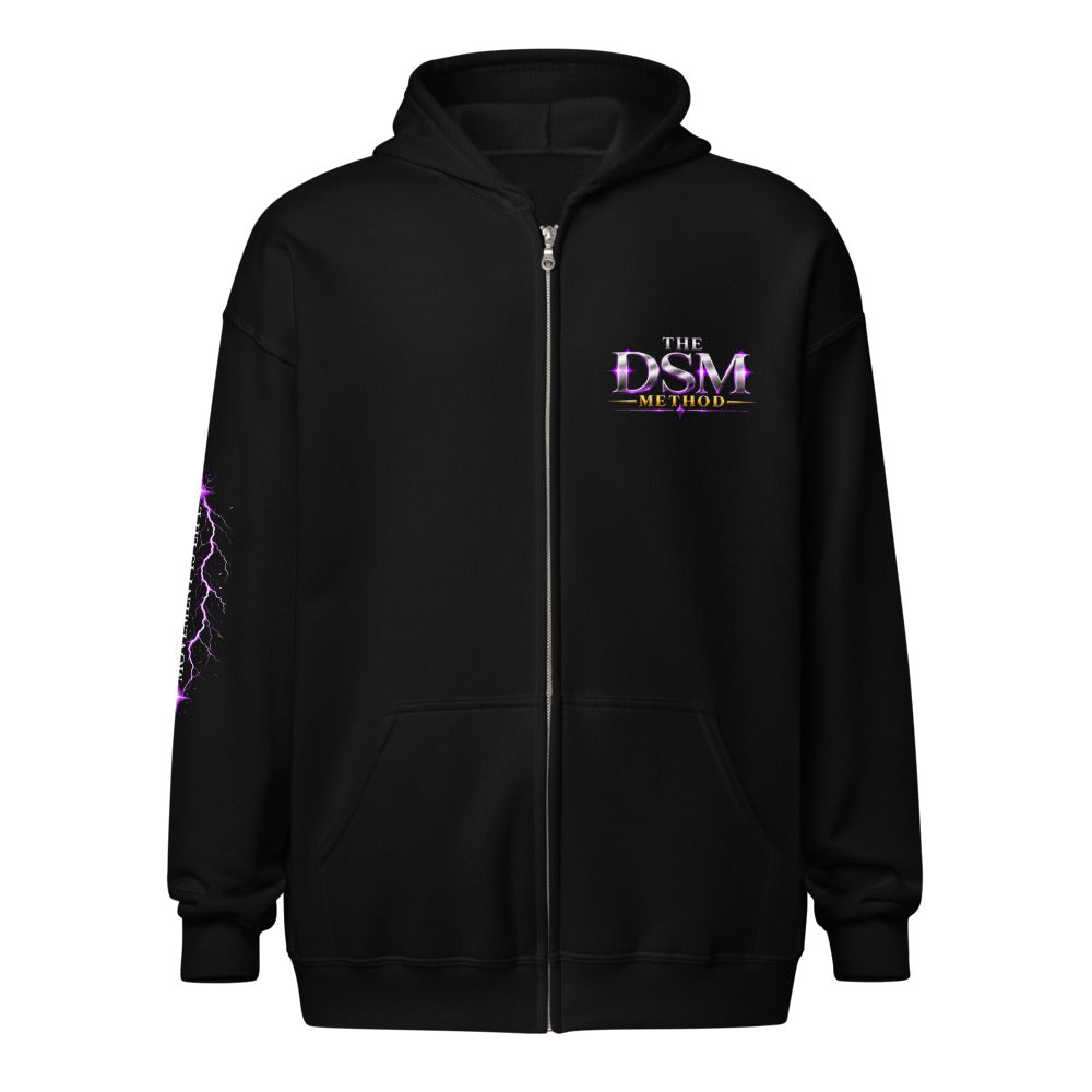 DSM Method Zip Hoodie - front with left chest logo