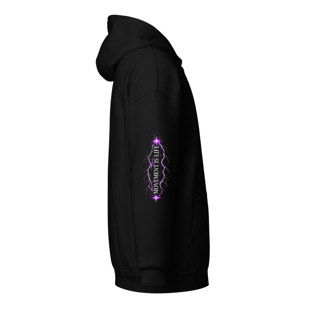 DSM Method Zip Hoodie - sleeve with Movement Is Life lightning print